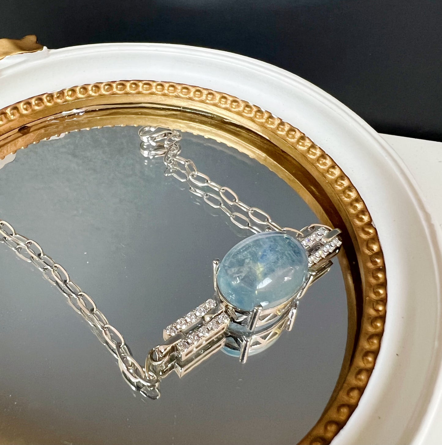 Aquamarine Silver Bracelet